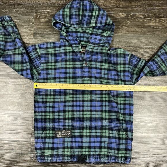 Vermont Flannel Co Hooded Shacket Plaid Youth 8-10 Kangaroo Pocket Lumberjack - Picture 9 of 10